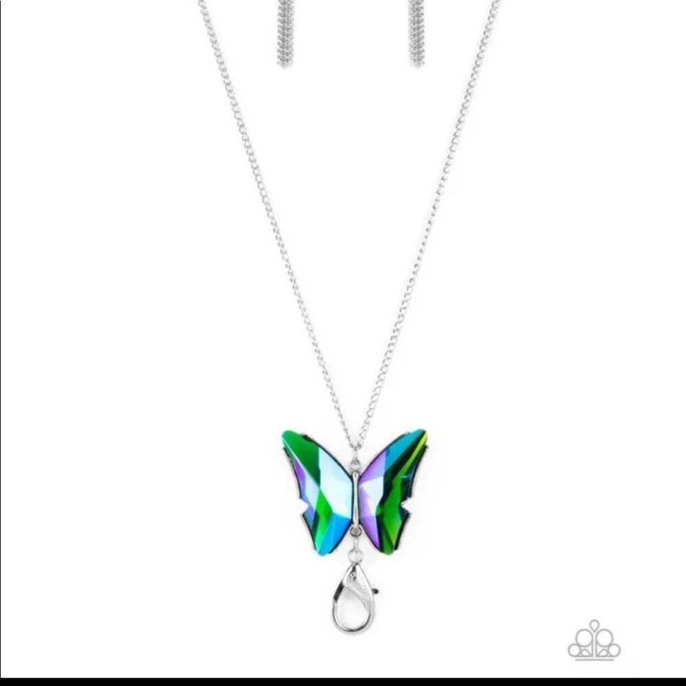 Paparazzi The Social Butterfly Effect Necklace Blue Lanyard